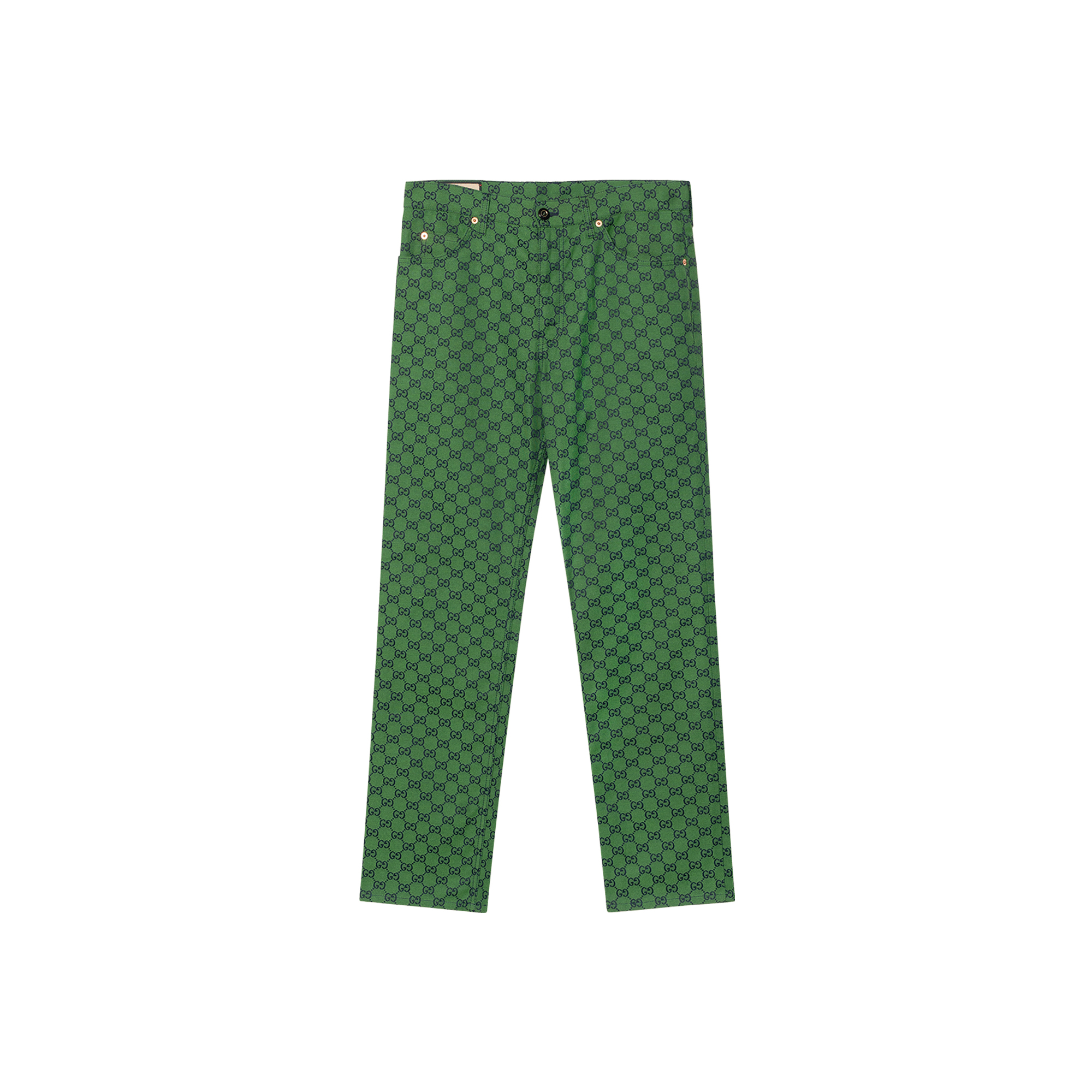 Gucci Letter Logo Green Casual Pants with Side Zipper Pockets for Men 623953-ZKU09-3344