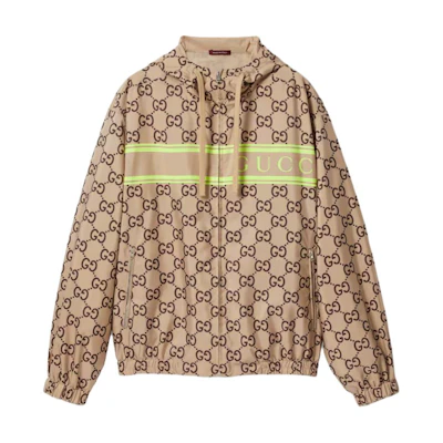 Gucci Lido Beige Letter Print Zip Hoodie Jacket 787514-ZAQOI-2309