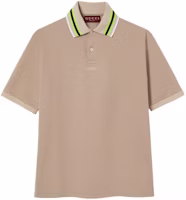 Gucci Lido Collection Beige Polo Shirt with Embroidered Stripes 788024-XJGJY-2219 Gucci Lido Collection Beige Polo Shirt with Embroidered Stripes 788024-XJGJY-2219