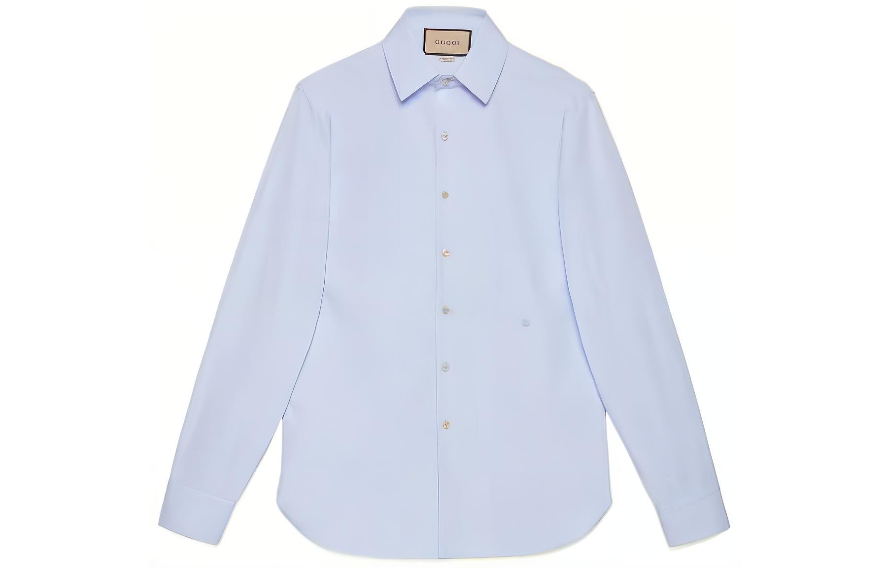 Gucci Lido FW22 Solid Color Sun-protective Shirt Light Blue 699550-ZAJOL-4910