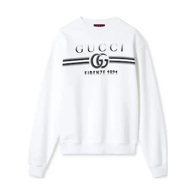 Gucci Lido FW24 Logo Print Crewneck Sweatshirt White () 784413-XJGKQ-9082