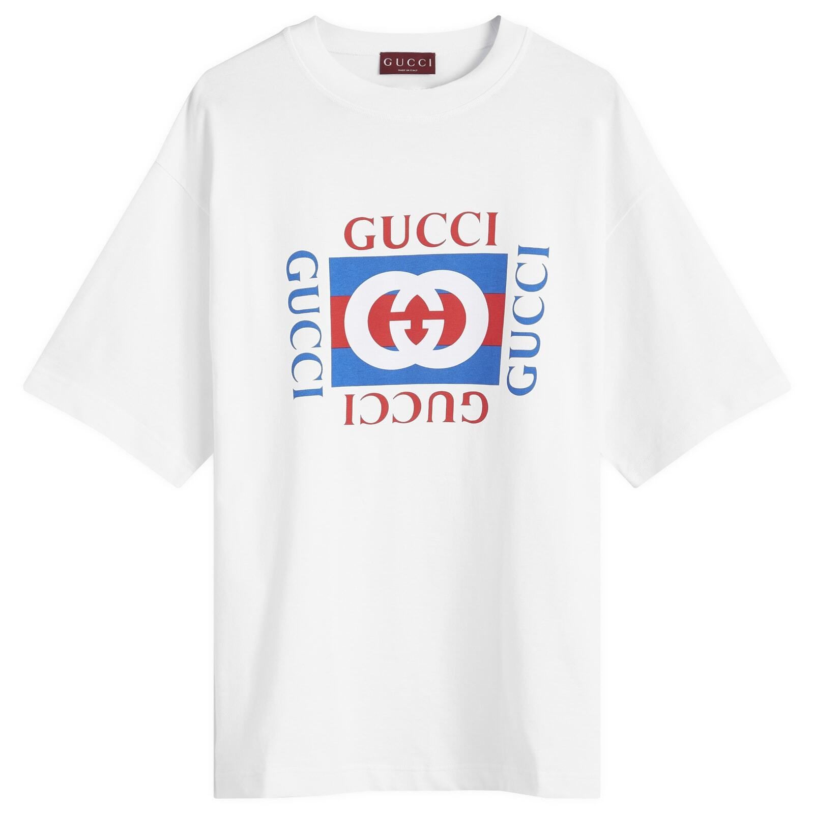 Gucci Lido Letter Print Crew Neck T-Shirt White () 784361-XJGKA-9074