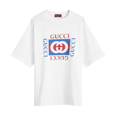 Gucci Lido Letter Print Crew Neck T-Shirt White () 784361-XJGKA-9074