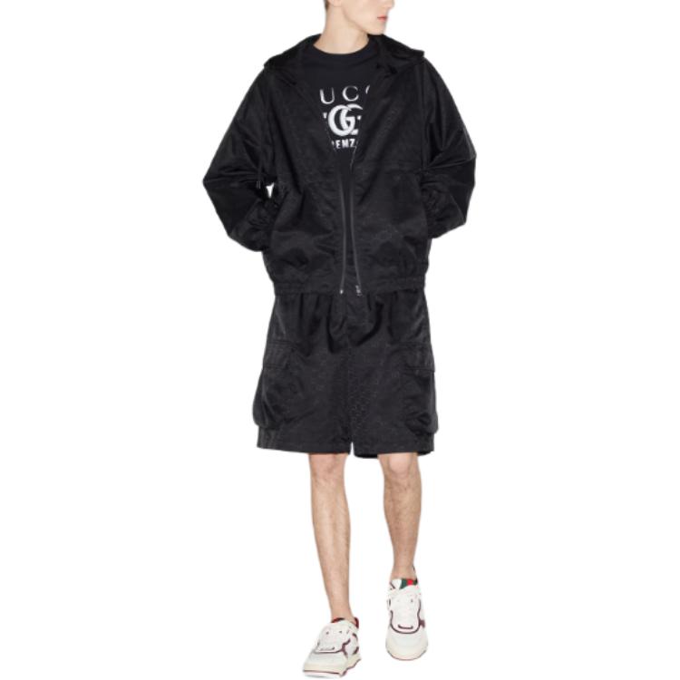 GUCCI Lido Logo Full Zip Hoodie Jacket for Men in Black 784185-ZAQFS-1000 圖 4