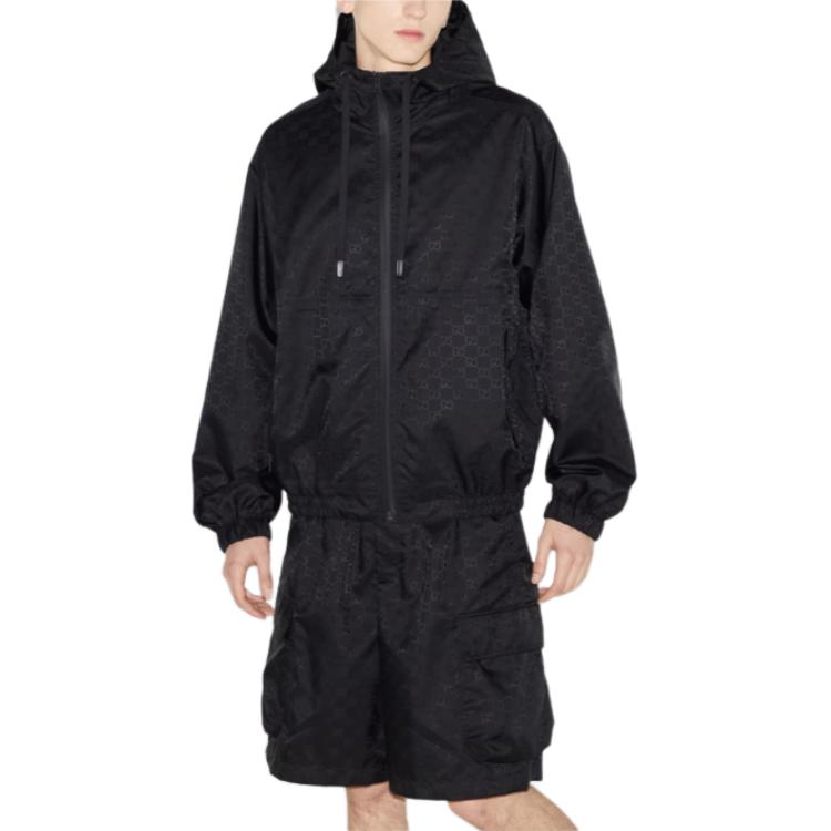 GUCCI Lido Logo Full Zip Hoodie Jacket for Men in Black 784185-ZAQFS-1000 圖 6