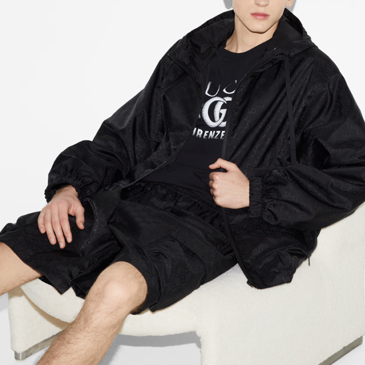 GUCCI Lido Logo Full Zip Hoodie Jacket for Men in Black 784185-ZAQFS-1000 圖 7