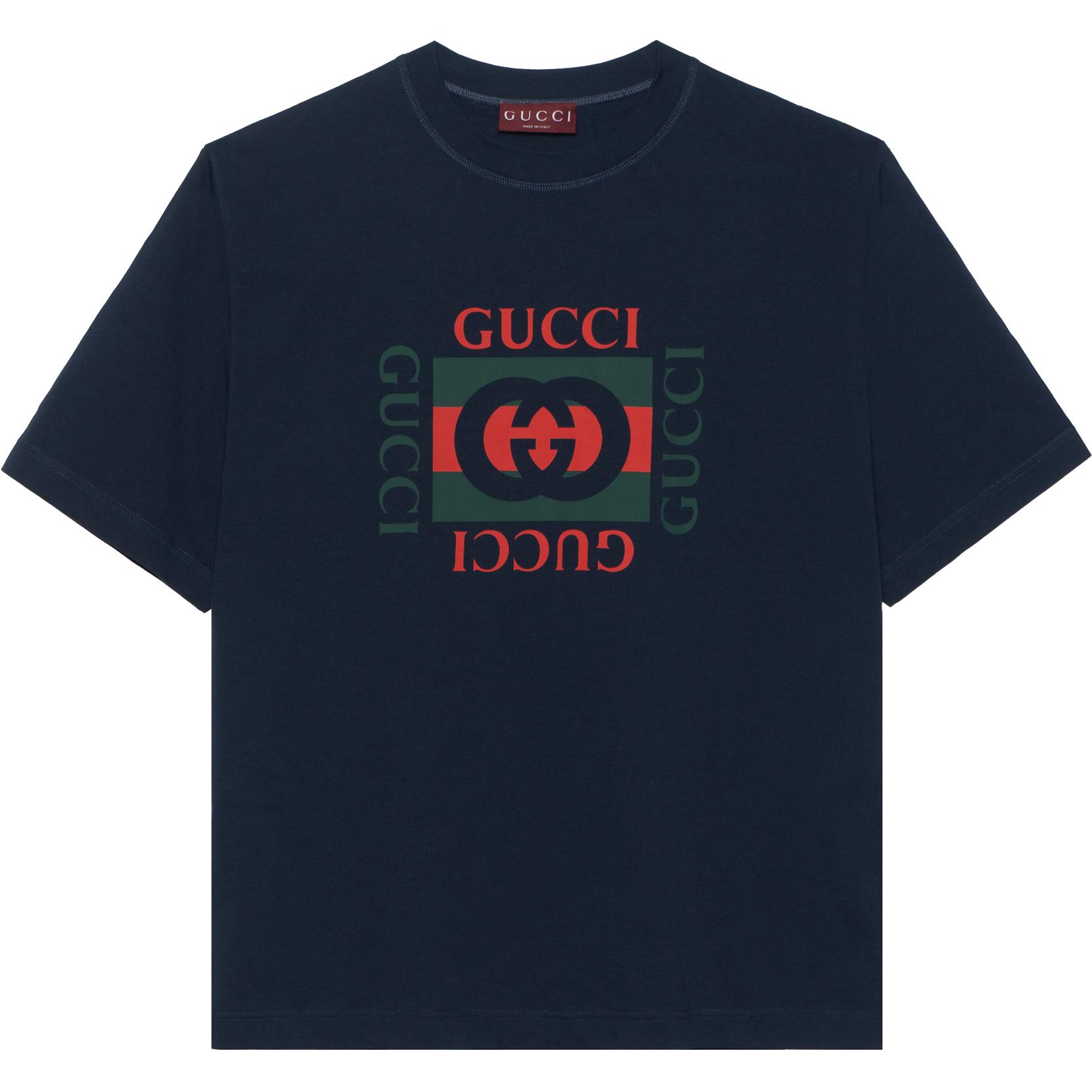 Gucci Lido Logo Print Blue Crewneck T-Shirt 784361-XJGKA-4735