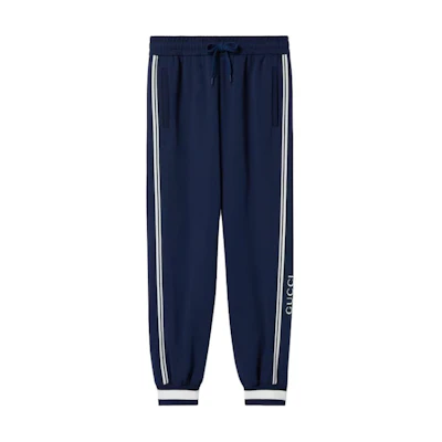 Gucci Lido Logo Print Knit Track Pants Midnight Blue 787942-XJGJ5-1010