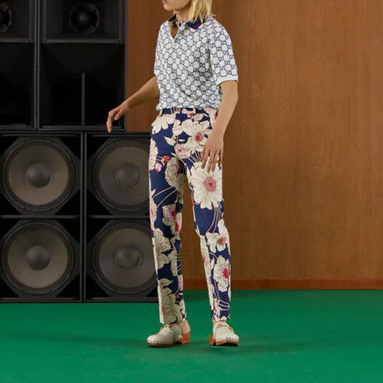 Shop GUCCI Lido SS22 修身 GG 印花 Polo 衫 白色. 598956-XJB0U-9064