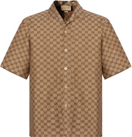 Gucci Lido SS23 Brown Short Sleeve Logo Print Button-Up Sunshirt Men 742707ZAM7G2580 Gucci Lido SS23 Brown Short Sleeve Logo Print Button-Up Sunshirt Men 742707ZAM7G2580
