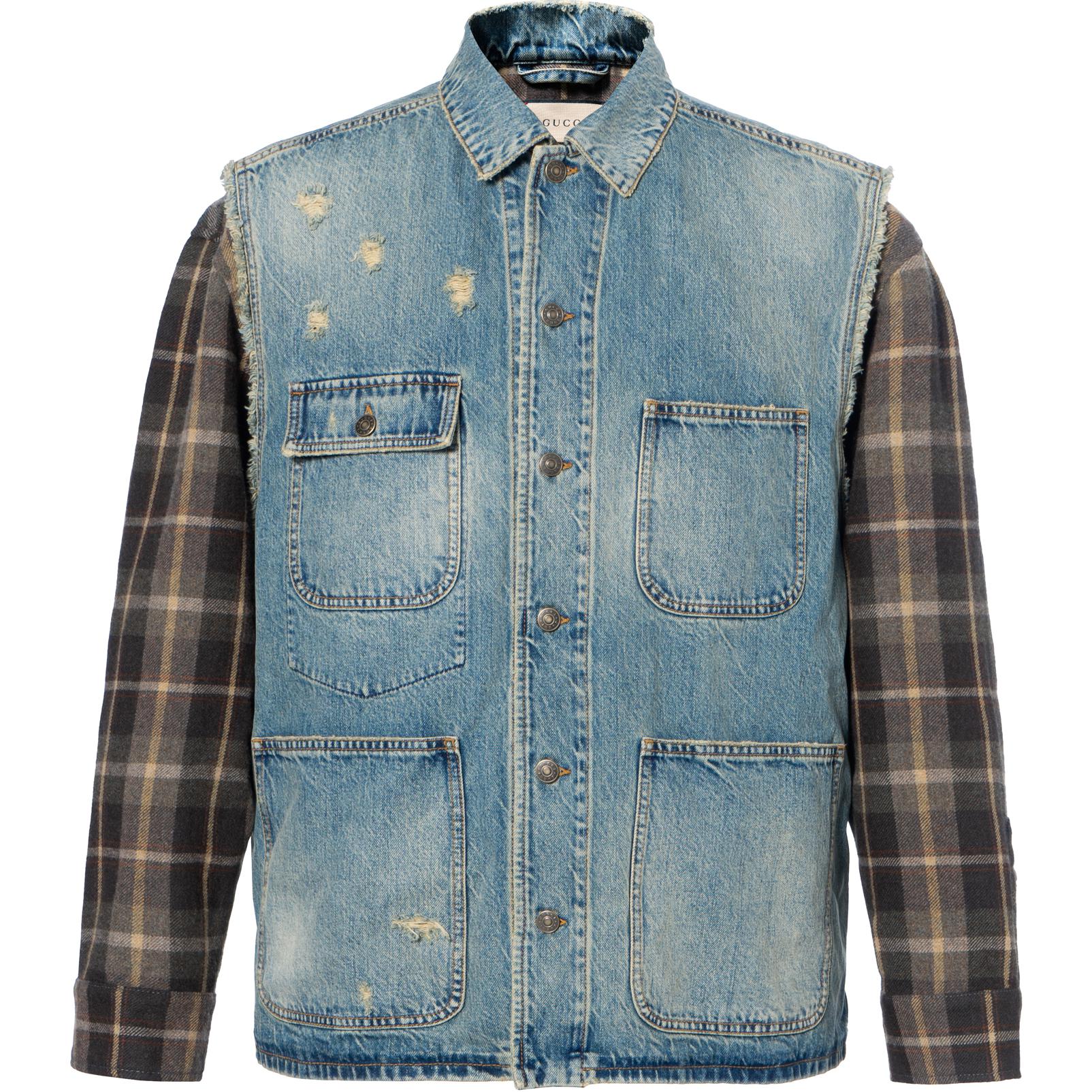 Gucci Light Blue Denim Jacket with Embroidered Logo 713245-XDB4H-4452