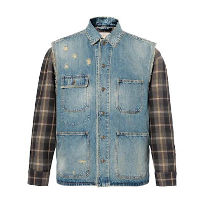 Gucci Light Blue Denim Jacket with Embroidered Logo 713245-XDB4H-4452