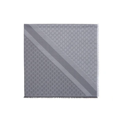 GUCCI Light Grey Wool Knit Scarf Unisex Couples Edition 281942-3G704-1962