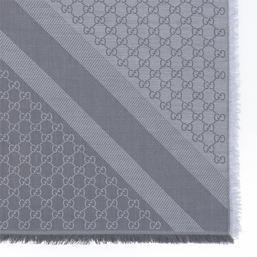 Lookbook Bufanda Unisex GUCCI Gris Claro de Lana Edición para Parejas. 281942-3G704-1962