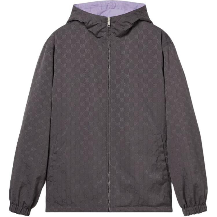 Gucci Light Purple Embroidered Hooded Zip-Up Jacket 795697-ZARAG-1088