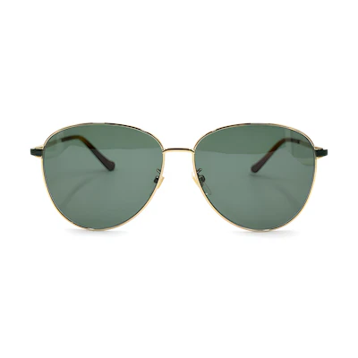 GUCCI Lightweight Metallic Vintage Pilot Aviator Sunglasses Green GG0573SK-003