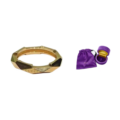 GUCCI Link to Love 18K Gold Ring Unisex Couple's Jewelry - Gold. 662177-J8500-8000
