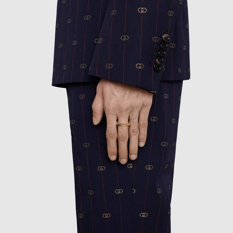 GUCCI Link to Love 18K Gold Ring Unisex Couple's Jewelry - Gold. 662177-J8500-8000 圖 5