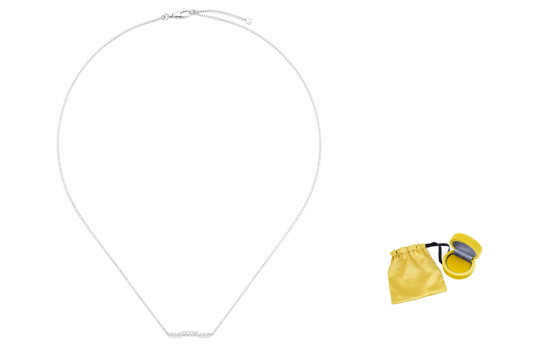 GUCCI Link to Love 18K White Gold Necklace Unisex Couple Design High-End Style 662132-J8568-9066 圖 2