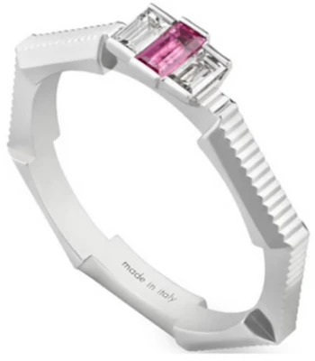 GUCCI Link to Love 18K White Gold Tourmaline Diamond Unisex Silver Ring. 662257J84W5 Order GUCCI Link to Love 18K White Gold Tourmaline Diamond Unisex Silver Ring. 662257J84W5