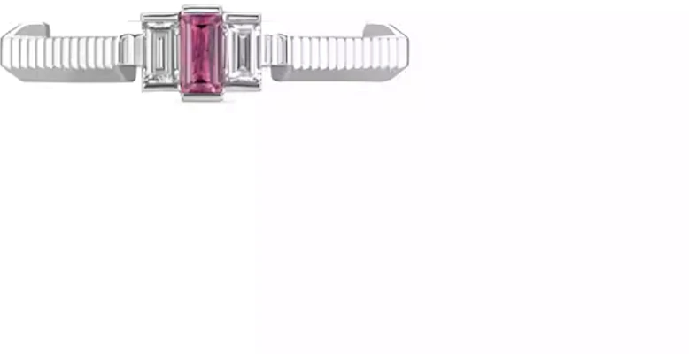 GUCCI Link to Love 18K White Gold Tourmaline Diamond Unisex Silver Ring. 662257J84W5 Shop GUCCI Link to Love 18K White Gold Tourmaline Diamond Unisex Silver Ring. 662257J84W5