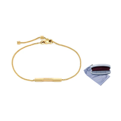 GUCCI Link to Love Gold Pendant Bar Bracelet - Couple Edition 662106-J8500-8000