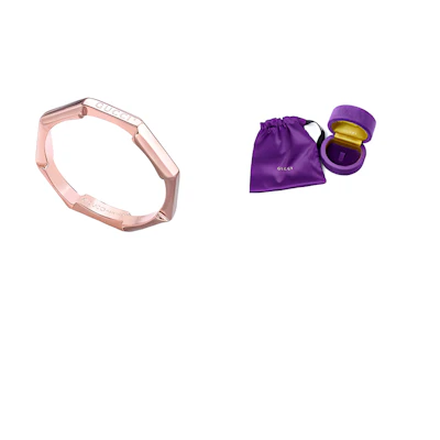 GUCCI Link to Love Series 18K Rose Gold Mirror Ring Unisex Couple Design 662194-J8500-5702