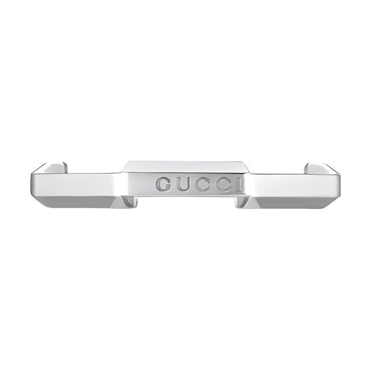 GUCCI Link to Love Series Mirror 18K White Gold Ring  Silver. YBC662194003