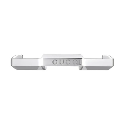 GUCCI Link to Love Series Mirror 18K White Gold Ring Silver. YBC662194003