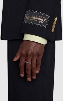 GUCCI Link to Love Cincin Emas Putih 18K Seri Mirror Perak. YBC662194003 Sizing GUCCI Link to Love Cincin Emas Putih 18K Seri Mirror Perak. YBC662194003