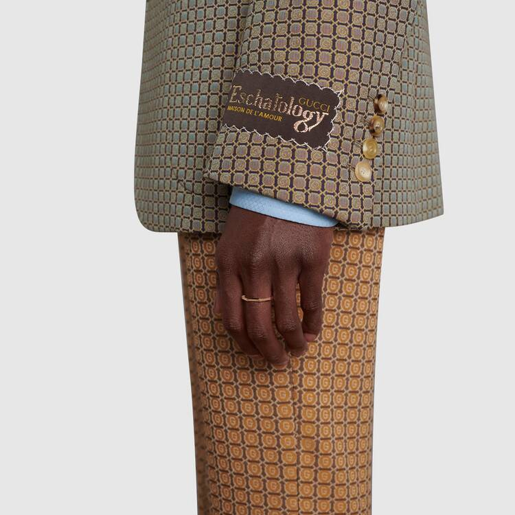 GUCCI Link to Love Series Stripe Engraved Ring Slim 18K Rose Gold Jewelry 662097-J8500-5702 圖 8