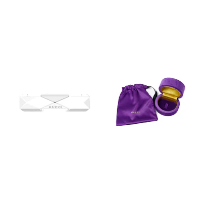 GUCCI Link to Love Studded Ring 18K White Gold Jewelry. 662188-J8502-9000