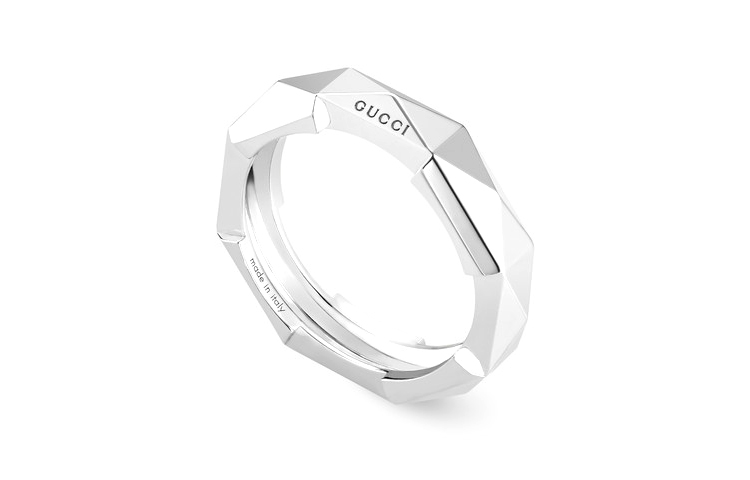 GUCCI Link to Love Studded Ring 18K White Gold Jewelry. 662188-J8502-9000 圖 4