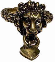 GUCCI Lion Head and Heart Vintage Metal Ring Unisex Couple Style. 645628-I4600-0933 GUCCI Lion Head and Heart Vintage Metal Ring Unisex Couple Style. 645628-I4600-0933