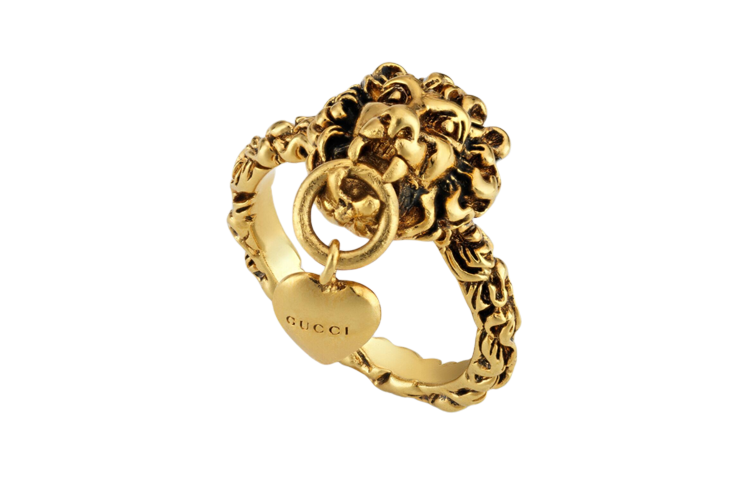 Order 古驰狮头与心形复古金属戒指情侣款式 645628-I4600-0933