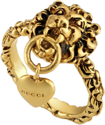 古驰狮头与心形复古金属戒指情侣款式 645628-I4600-0933 Order 古驰狮头与心形复古金属戒指情侣款式 645628-I4600-0933