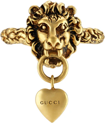 古驰狮头与心形复古金属戒指情侣款式 645628-I4600-0933 Lookbook 古驰狮头与心形复古金属戒指情侣款式 645628-I4600-0933