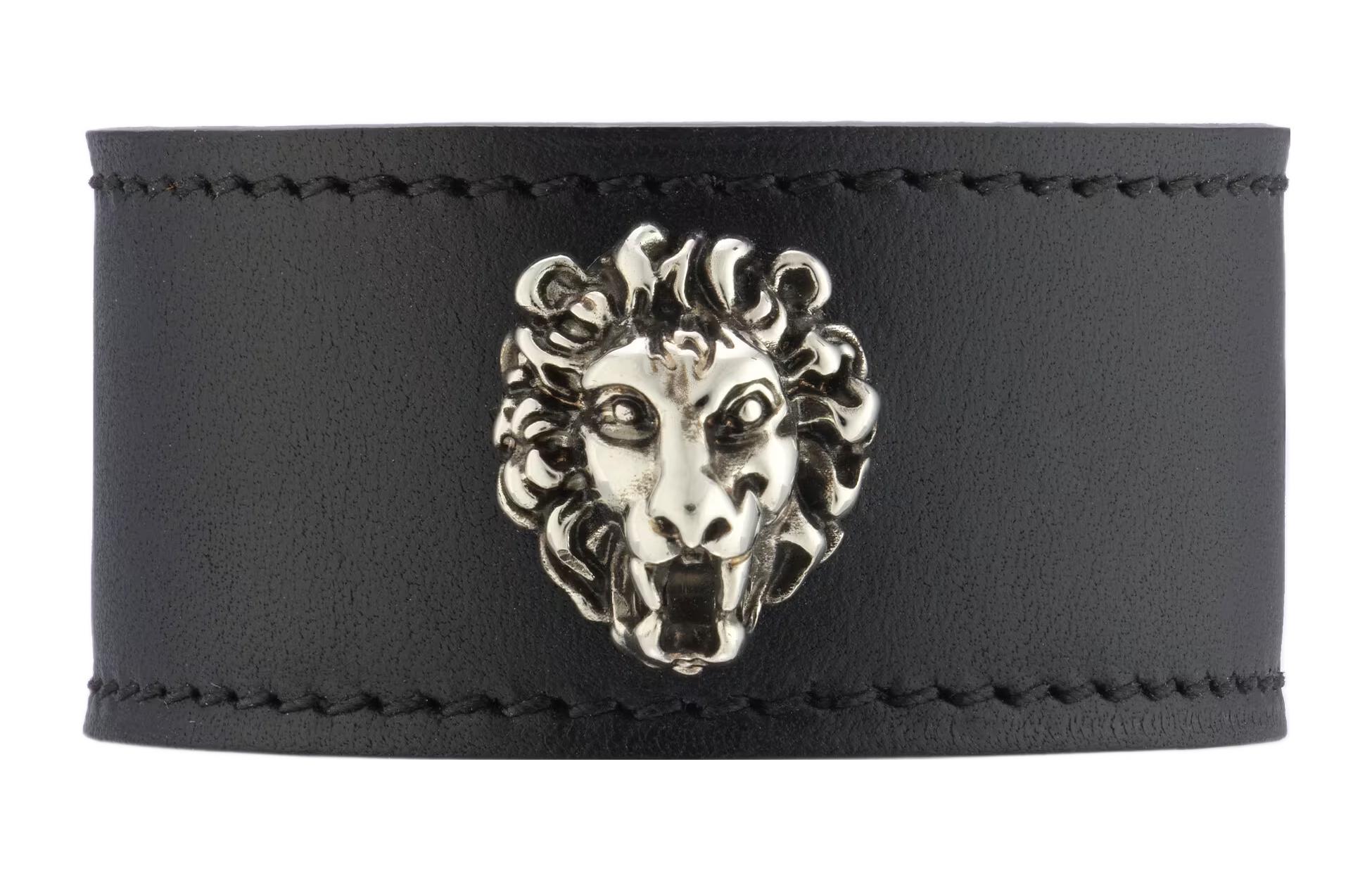 Lookbook GUCCI 獅頭真皮金屬手鏈 男女通用時尚飾品 729061-IAAAX-8127