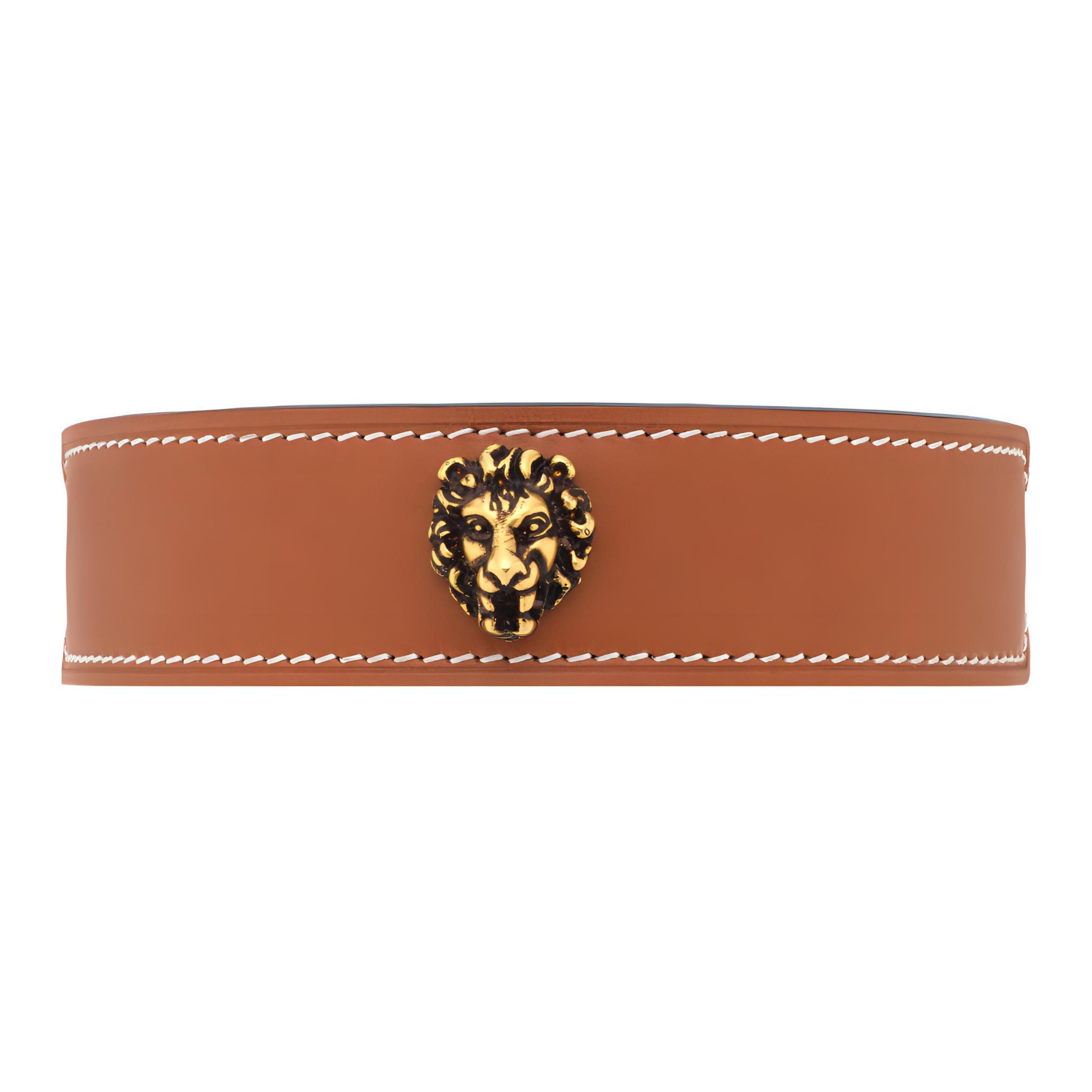 GUCCI Lion Head Leather Necklace Unisex Couple Design. 729088-IAACF-8027