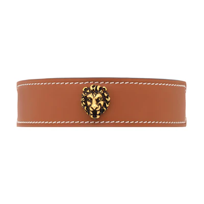 GUCCI Lion Head Leather Necklace Unisex Couple Design. 729088-IAACF-8027