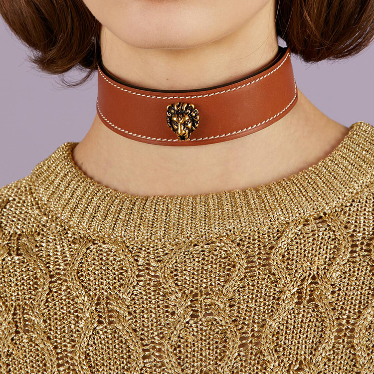 GUCCI Lion Head Leather Necklace Unisex Couple Design. 729088-IAACF-8027 圖 5