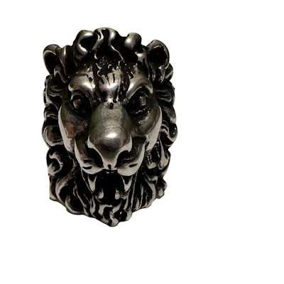 GUCCI Lion Head Ring Unisex Silver Jewelry 398601-I4601-8111