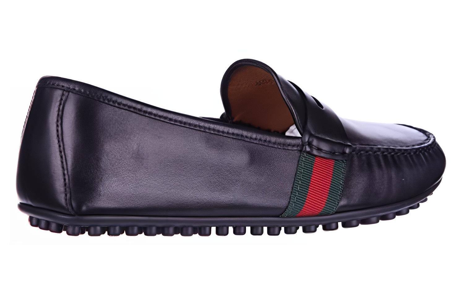 Shop 古驰乐福鞋'黑色舒适' 407411-BTRE0-1060