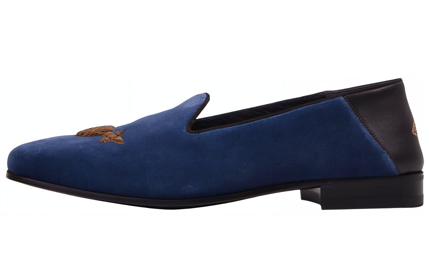 Gucci Loafer 'Blue Velvet Bee Logo' 523846-FASE0-4292
