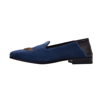 Gucci Loafer 'Blue Velvet Bee Logo'