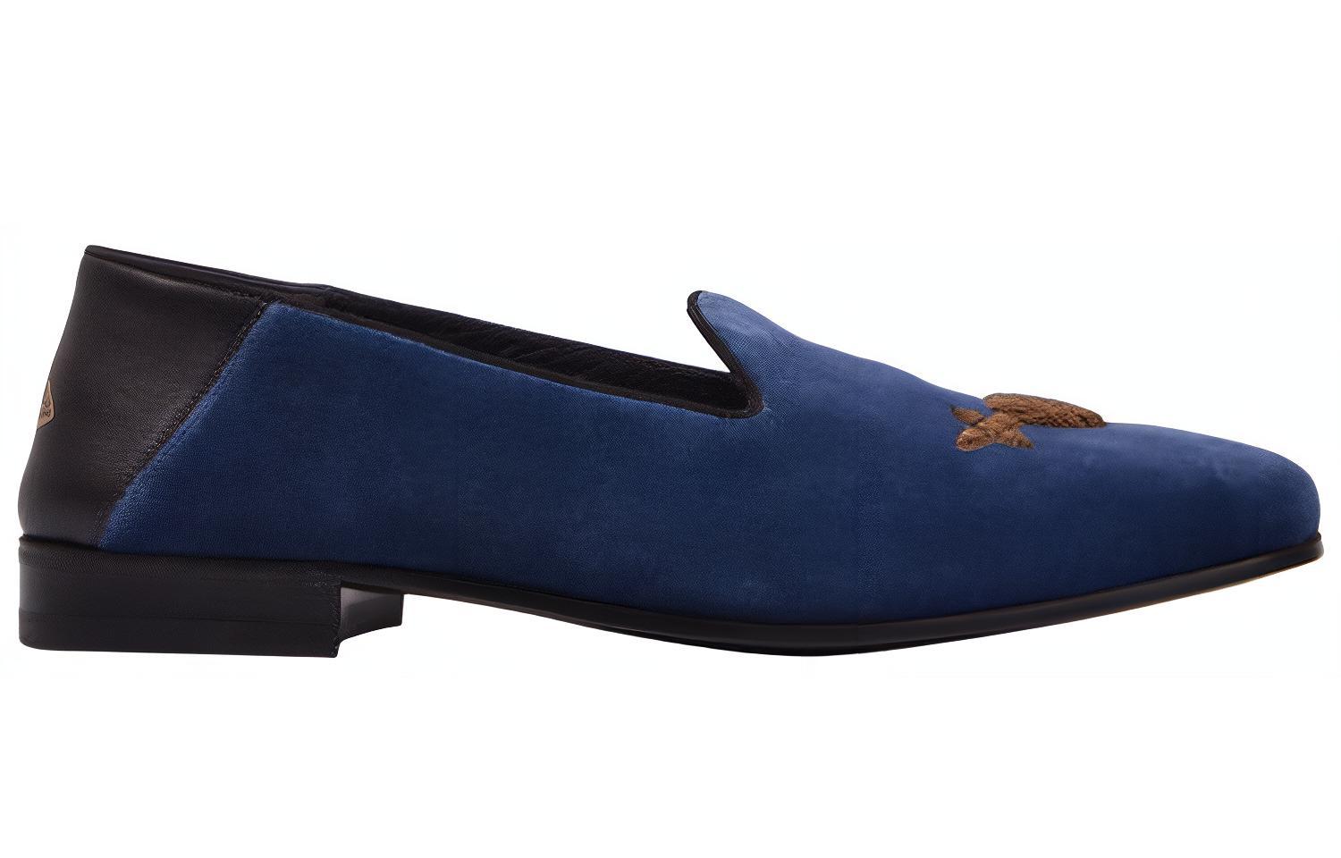 Order Gucci Loafer 'Blue Velvet Bee Logo' 523846-FASE0-4292