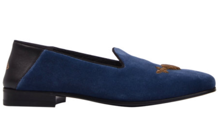 Gucci Loafer 'Blue Velvet Bee Logo' 圖 2
