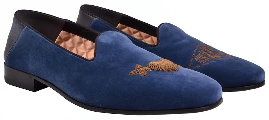 Gucci Loafer 'Blue Velvet Bee Logo' 523846-FASE0-4292 Lookbook Gucci Loafer 'Blue Velvet Bee Logo' 523846-FASE0-4292