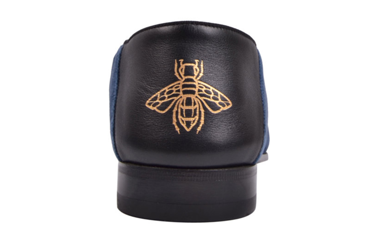 Purchase Gucci Loafer 'Blue Velvet Bee Logo' 523846-FASE0-4292