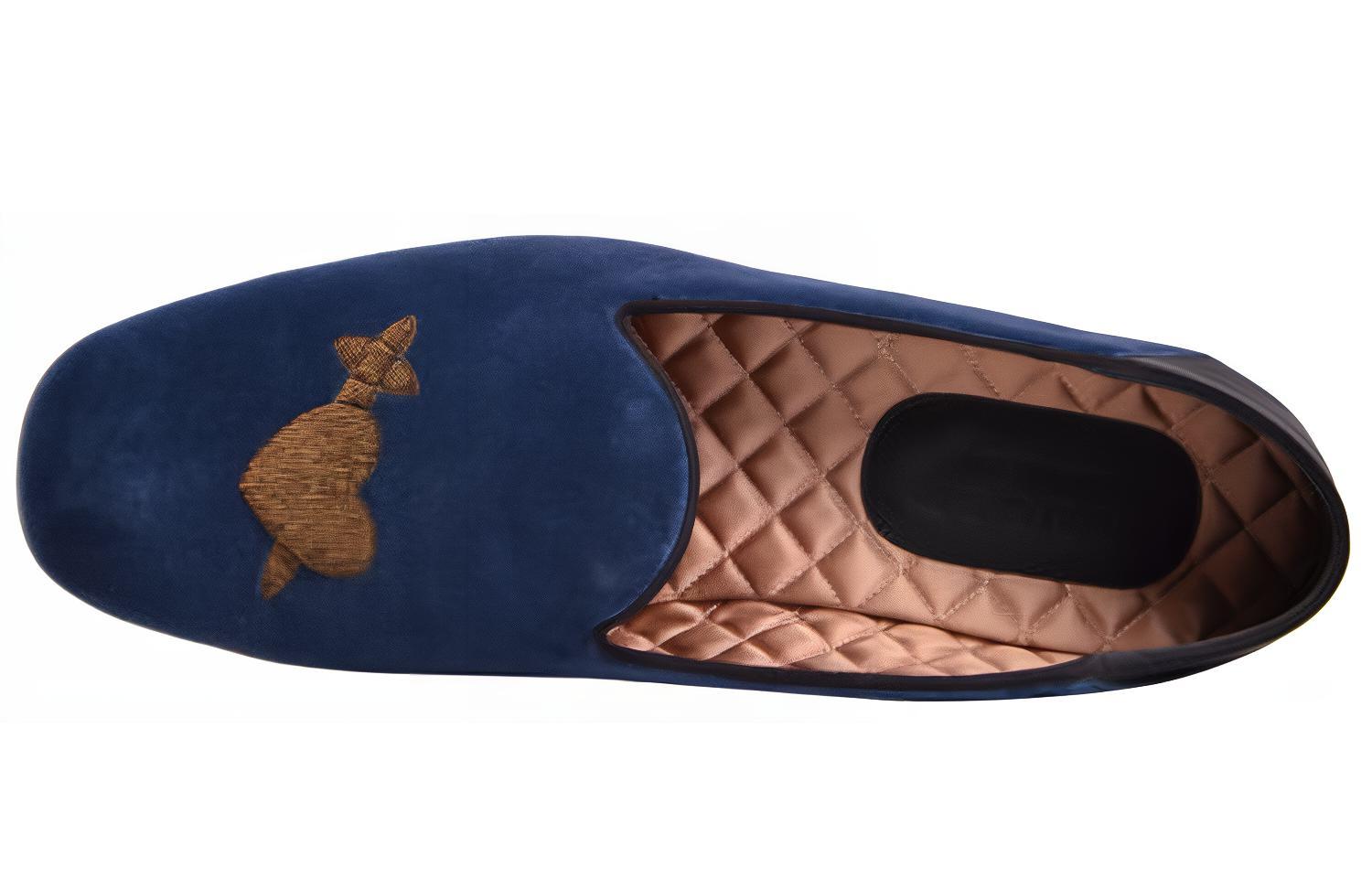 Details for Gucci Loafer 'Blue Velvet Bee Logo' 523846-FASE0-4292